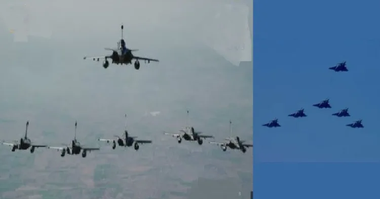 റിപ്പബ്ലിക് ദിനത്തില്‍ ആറ് റഫാല്‍ യുദ്ധവിമാനങ്ങള്‍ വജ്രാംഗ് ഫോര്‍മേഷനില്‍ പറക്കുന്നു