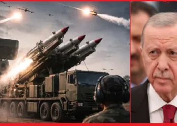 ഇന്ത്യയുടെ ആകാശ് തീര്‍ എന്ന വ്യോമപ്രതിരോധ സംവിധാനം (ഇടത്ത്) തുര്‍ക്കിയുടെ പ്രസിഡന്‍റ് എര്‍ദോഗാന്‍ (വലത്ത്)