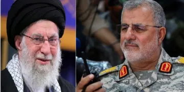 ഇസ്രയേല്‍ വധിച്ച ഇസ്ലാമിക് റെവല്യൂഷണറി ഗാര്‍ഡ് കോര്‍ കമാന്‍ഡര്‍ മുഹമ്മദ് പാക് പുര്‍(വലത്ത്)