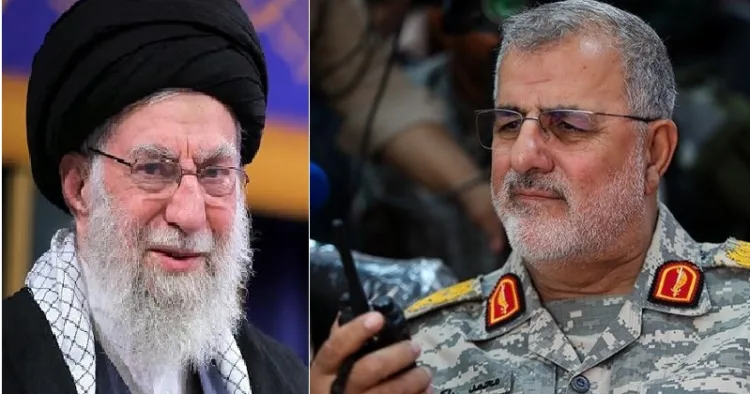 ഇസ്രയേല്‍ വധിച്ച ഇസ്ലാമിക് റെവല്യൂഷണറി ഗാര്‍ഡ് കോര്‍ കമാന്‍ഡര്‍ മുഹമ്മദ് പാക് പുര്‍(വലത്ത്)