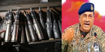 പാകിസ്ഥാന്‍ അസര്‍ബൈജാന് നല്‍കിയ പൊട്ടാത്ത പീരങ്കിഷെല്ലുകള്‍ (ഇടത്ത്) ഇന്ത്യയെ വെല്ലുവിളിക്കുന്ന അസിം മുനീര്‍ (വലത്ത്)