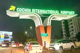 Cochin, Kerala, India -20 May 2023: Maine Entrance view of Cochin International Airport , Kochi, Kerala, India.