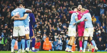 സിറ്റി താരങ്ങള്‍ വിജയാഘോഷത്തില്‍