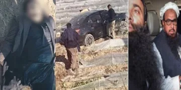 തലയ്ക്ക് വെടിയേറ്റ് മരിച്ച നിലയില്‍ പാക് ലഫ്. കേണലും പഹല്‍ ഗാം ആക്രമണത്തിന് ചുക്കാന്‍ പിടിച്ച ഭീകരനുമായ ഇമ്രാന്‍ (ഇടത്ത്) ഇമ്രാന്‍ യാത്ര ചെയ്തിരുന്ന കാര്‍ (നടുവില്‍) ഇമ്രാന്‍റെ നേതാവായ ലഷ്കര്‍ ഇ ത്വയിബ ചീഫ് ഹഫീസ് സയിദ് (വലത്ത്)