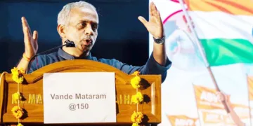 എബിവിപി സംസ്ഥാന സമ്മേളനത്തോട് അനുബന്ധിച്ച് വന്ദേമാതരത്തിന്റെ 150-ാം വാര്‍ഷികം എന്ന വിഷയത്തില്‍ പ്രജ്ഞാപ്രവാഹ് ദേശീയ സംയോജകന്‍ ജെ. നന്ദകുമാര്‍ സംസാരിക്കുന്നു