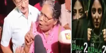 കേരള സ്റ്റോറി 2 കാണാന്‍ ടിക്കറ്റെടുത്തിട്ടും ഡിവൈഎഫ്ഐക്കാര്‍ സിനിമ കാണാന്‍ സമ്മതിക്കില്ലെന്ന നിലപാടെടുത്തതിനെ ചോദ്യം ചെയ്യുന്ന വൃദ്ധദമ്പതികള്‍ (ഇടത്ത്)