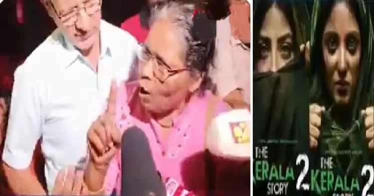 കേരള സ്റ്റോറി 2 കാണാന്‍ ടിക്കറ്റെടുത്തിട്ടും ഡിവൈഎഫ്ഐക്കാര്‍ സിനിമ കാണാന്‍ സമ്മതിക്കില്ലെന്ന നിലപാടെടുത്തതിനെ ചോദ്യം ചെയ്യുന്ന വൃദ്ധദമ്പതികള്‍ (ഇടത്ത്)