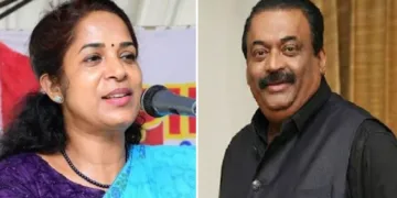 സിപിഎം നേതാവ് കെ.ജെ. ഷൈന്‍ ടീച്ചര്‍ (ഇടത്ത്)