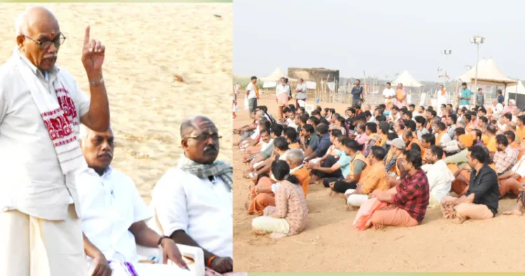 സേവാഭാരതിയുടെ നേതൃത്വത്തില്‍ നടന്ന മഹാശുചീകരണ യജ്ഞം മുതിര്‍ന്ന ആര്‍എസ്എസ് പ്രചാരകന്‍ എസ്. സേതുമാധവന്‍ ഉദ്ഘാടനം ചെയ്യുന്നു