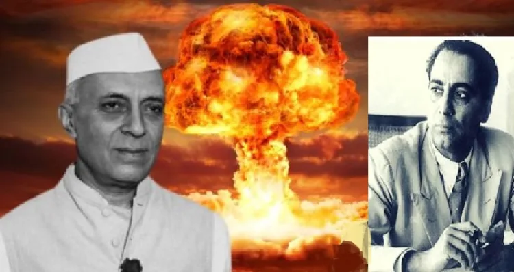 ആണവശാസ്ത്രജ്ഞന്‍ ഹോമി ജെ ഭാഭ (വലത്ത്)