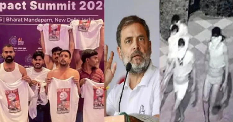 രാഹുല്‍ ഗാന്ധിയുടെ പുതിയ ജെട്ടിബനിയന്‍ ഗ്യാങ്ങ് എഐ ഉച്ചകോടിയില്‍ സമരം ചെയ്യുന്നു (ഇടത്ത്) ദല്‍ഹിയില്‍ ഉള്‍പ്പെടെ പണ്ട് മോഷണം നടത്തിയിരുന്ന ജെട്ടി ബനിയന്‍ ഗ്യാങ്ങ് (വലത്ത്)