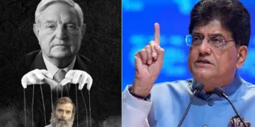 ജോര്‍ജ്ജ് സോറോസിന്‍റെ കയ്യിലെ കളിപ്പാവയായ രാഹുല്‍ ഗാന്ധി (ഇടത്ത്)