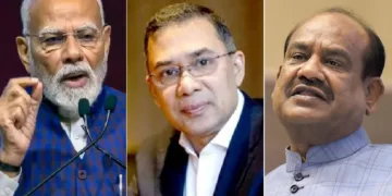 ലോക്സഭാ സ്പീക്കര്‍ ഓം ബിര്‍ള (വലത്ത്)