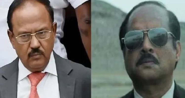 ഇന്ത്യയുടെ ഇപ്പോഴത്തെ സുരക്ഷാ ഉപദേഷ്ടാവായ അജിത് ഡോവല് (ഇടത്ത്) അജിത് ഡോവലായി ധുരന്ധര് സിനിമയില് വേഷം കെട്ടിയ തമിഴ് നടന് മാധവന് (വലത്ത്)