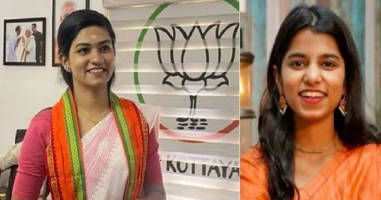 ഏറ്റുമാനൂരിലെ ജെന്‍സീ തലമുറയില്‍പ്പെട്ട ബിജെപി സ്ഥാനാര്‍ത്ഥി ആതിര (ഇടത്ത്) ബീഹാറില്‍ നിയമസഭാതെരഞ്ഞെടുപ്പില്‍ ജയിച്ച ജെന്‍സീ സ്ഥാനാര്‍ത്ഥി മൈഥിലി താക്കൂര്‍ (വലത്ത്)