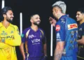 ഇന്ത്യന്‍ പ്രീമിയര്‍ ലീഗ് ക്യാപ്റ്റന്മാരായ റുതുരാജ് ഗെയ്ക്ക്‌വാദ്(സിഎസ്‌കെ), അജിങ്ക്യ രഹാനെ(കെകെആര്‍), ഹാര്‍ദിക് പാണ്ഡ്യ(എംഐ), ശുഭ്മന്‍ ഗില്‍(ജിടി)