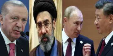 എര്‍ദോഗാന്‍, മൊജ്താബ ഖമേനി, പുടിന്‍, ഷീ ജിന്‍പിങ്ങ് (യഥാക്രമം ഇടത്ത് നിന്നും വലത്തോട്ട്)