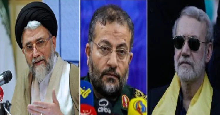 ഇസ്മയില്‍ ഖാത്തിബ്, ഗുലാം റെസ് സുലൈമാനി, അലി ലാരിജാനി എന്നിവര്‍ (ഇടത്ത് നിന്നും വലത്തോട്ട്)