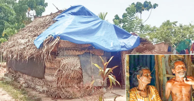 1. ആറന്മുള വിമാനത്താവള പദ്ധതി പ്രദേശത്തെ മിച്ചഭൂമിയില് കഴിയുന്നവരുടെ ഒരു കുടില്. ഇത്തരം 22 കുടിലുകളാണ്
ഇവിടെയുള്ളത് 2. ആറന്മുള സമര ഭൂമിയിലെ ഒരു കുടിലില് കഴിയുന്ന ദമ്പതിമാര്