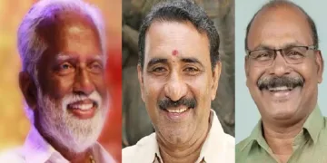 കുമ്മനം രാജശേഖരന്‍, ബി.ഗോപാലകൃഷ്ണന്‍, സി സി മുകുന്ദൻ (ഇടത്ത് നിന്നും വലത്തോട്ട്)