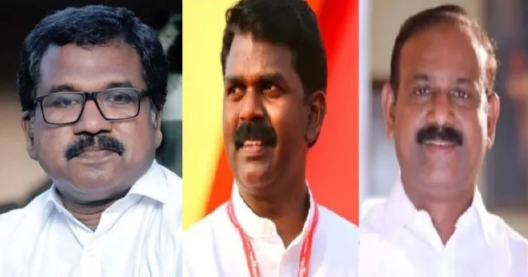 ബാബുദിവാകരന്‍ (ഇടത്ത്) പി.വി. ശ്രീനിജന്‍ (നടുവില്‍) വി.പി. സജീന്ദ്രന്‍ (വലത്ത്)