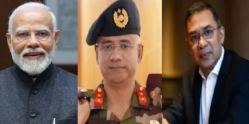 ബംഗ്ലാദേശിലെ പ്രമുഖ പ്രതിരോധ രഹസ്യാന്വേഷണ ഏജൻസിയുടെ ഡയറക്ടർ ജനറൽ മേജർ ജനറൽ കൈസർ റഷീദ് ചൗധരി (നടുവില്‍) ബംഗ്ലാദേശ് പ്രധാനമന്ത്രി താരിഖ് റഹ്മാന്‍ (വലത്ത്)