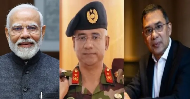 ബംഗ്ലാദേശിലെ പ്രമുഖ പ്രതിരോധ രഹസ്യാന്വേഷണ ഏജൻസിയുടെ ഡയറക്ടർ ജനറൽ മേജർ ജനറൽ കൈസർ റഷീദ് ചൗധരി (നടുവില്‍) ബംഗ്ലാദേശ് പ്രധാനമന്ത്രി താരിഖ് റഹ്മാന്‍ (വലത്ത്)