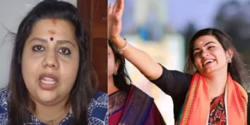 സ്നേഹ ശ്രീകുമാര്‍ (ഇടത്ത്) ആതിര ഡി നായര്‍ (വലത്ത്)