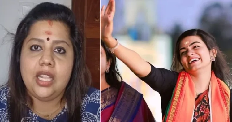 സ്നേഹ ശ്രീകുമാര് (ഇടത്ത്) ആതിര ഡി നായര് (വലത്ത്)