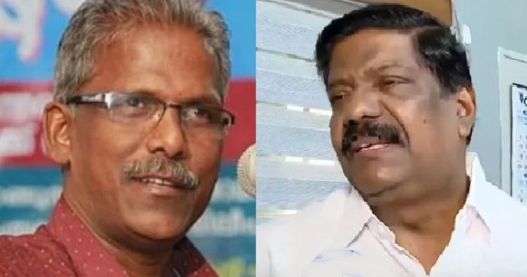 സണ്ണി എം കപിക്കാട് (ഇടത്ത്) അജയ് തറയില്‍ (വലത്ത്)