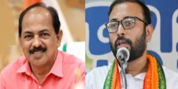 ജിആര് അനില് (ഇടത്ത്) യുവരാജ് ഗോകുല് (വലത്ത്)