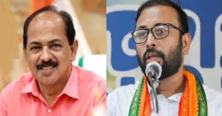 ജിആര്‍ അനില്‍ (ഇടത്ത്) യുവരാജ് ഗോകുല്‍ (വലത്ത്)