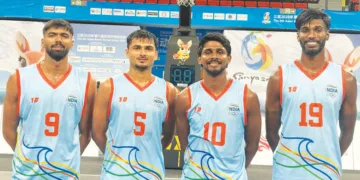 ഏഷ്യന്‍ ബീച്ച് ഗെയിംസ് ബാസ്‌കറ്റ്‌ബോളില്‍ വിജയിച്ച ഭാരത ടീം