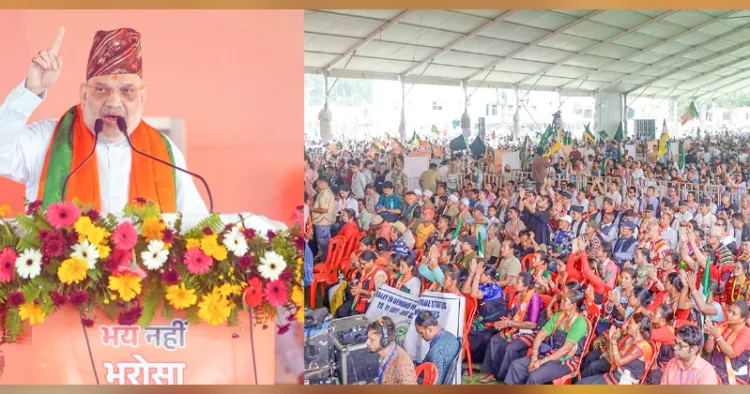 ഡാര്‍ജിലിങ് ജില്ലയിലെ കുര്‍സിയോങ്ങില്‍ നടന്ന തെരഞ്ഞെടുപ്പ് പ്രചരണറാലിയെ കേന്ദ്ര ആഭ്യന്തര മന്ത്രി അമിത് ഷാ അഭിസംബോധന ചെയ്യുന്നു