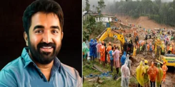 വയനാട്ടിലെ ഉരുള്പ്പൊട്ടിയതിനെ തുടര്ന്ന് രക്ഷാപ്രവര്ത്തനം നടക്കുന്നു (വലത്ത്)