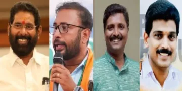 കരമന ജയൻ, യുവരാജ് ഗോകുൽ, , സന്ദീപ് വാചസ്പതി, കെ.കെ. അനീഷ് എന്നിവര്‍ (ഇടത്ത് നിന്നും വലത്തോട്ട്)