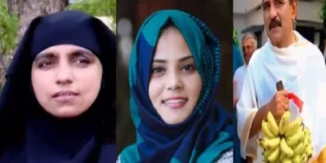 ഗുരുവായൂരപ്പന് നിവേദിക്കാന്‍ കദളിക്കുലയുമായി ഗുരുവായൂര്‍ ബിജെപി സ്ഥാനാര്‍ത്ഥി ബി. ഗോപാലകൃഷ്ണന്‍ (വലത്ത്)