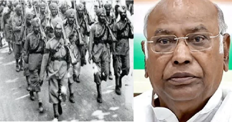 ഹൈദരാബാദിലെ നിസാമിന്‍റെ പട്ടാളക്കാരായ റസാക്കറുകള്‍. ഇവരാണ് ഖാര്‍ഗെയുടെ കുടില്‍ കത്തിച്ചത്. ഇതില്‍ ഖാര്‍ഗെയുടെ അമ്മയും സഹോദരിയും വെന്തുമരിച്ചു (ഇടത്ത്)