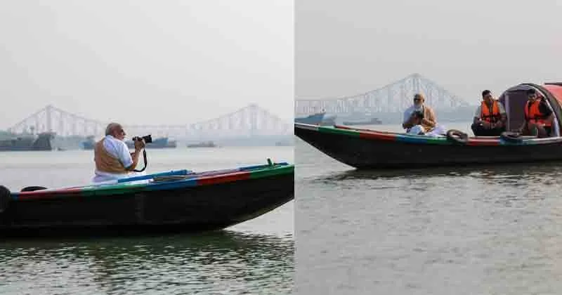 ബംഗാളിന്റെ ആത്മാവിലൂടെ ഗംഗ ഒഴുകുന്നു: ഹൂഗ്ലി നദിയിലൂടെ പ്രധാനമന്ത്രിയുടെ ബോട്ട് യാത്ര, ചിത്രങ്ങൾ പങ്കുവച്ച് മോദി