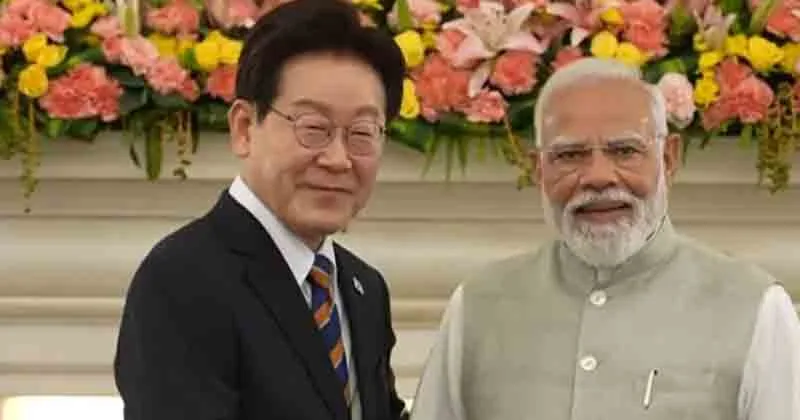 ഇന്ത്യയും ദക്ഷിണ കൊറിയയും സമാധാനത്തിനും സ്ഥിരതയ്‌ക്കും വേണ്ടി നിലകൊള്ളുന്നു: ലീ ജെയ് മ്യുങ്ങുമായി കൂടിക്കാഴ്ച നടത്തി മോദി