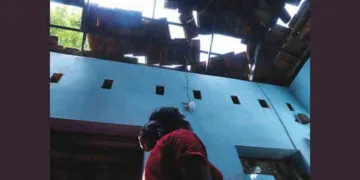 സ്‌ഫോടനത്തിന്റെ ആഘാതത്തില്‍ തകര്‍ന്ന കുന്നത്തുവീട്ടില്‍ രമയുടെ വീട്‌