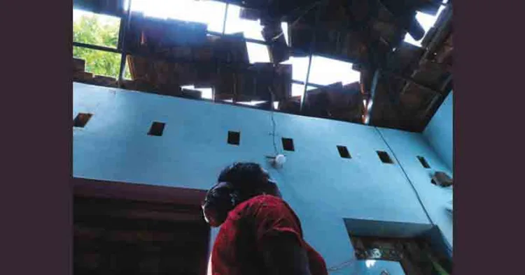 സ്‌ഫോടനത്തിന്റെ ആഘാതത്തില്‍ തകര്‍ന്ന കുന്നത്തുവീട്ടില്‍ രമയുടെ വീട്‌