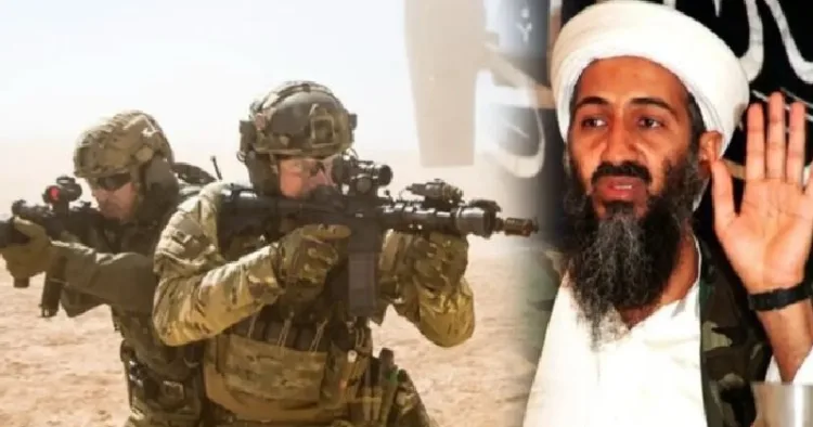 യുഎസ് സീല്‍ ടിം 6 അംഗങ്ങള്‍ (ഇടത്ത്) ഒസാമ ബിന്‍ ലാദന്‍ (വലത്ത്)