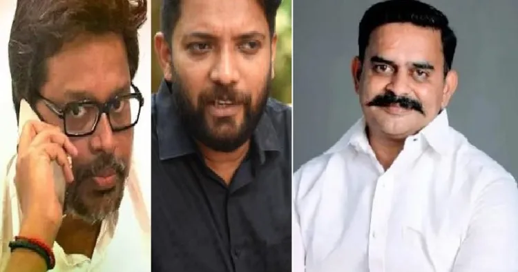 കോണ്‍ഗ്രസിന്‍റെ തെരഞ്ഞെടുപ്പ് തന്ത്രജ്ഞന്‍ സുനില്‍ കനഗോലു (ഇടത്ത്) ഷാഫി പറമ്പില്‍ (നടുവില്‍) ചിറ്റൂരിലെ ബിജെപി സ്ഥാനാര്‍ത്ഥി പ്രാണേഷ് രാജേന്ദ്രന്‍ (വലത്ത്)