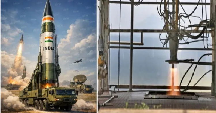 പൃഥ്വി ആണവ മിസൈല്‍ (ഇടത്ത്) പൃഥ്വി മിസൈലില്‍ ഉപയോഗിച്ചിരുന്ന പഴയ ലിക്വിഡ് റോക്കറ്റ് എഞ്ചിന്‍ (വലത്ത്)