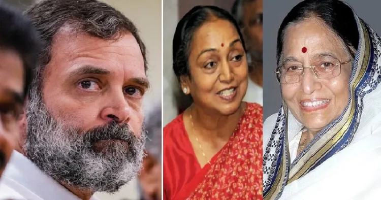 മുന്‍ ലോക് സഭാ സ്പീക്കര്‍ മീരാകുമാര്‍ (നടുവില്‍) മുന്‍ രാഷ്ട്രപതിയായ പ്രതിഭാ പാട്ടീല്‍ (വലത്ത്)