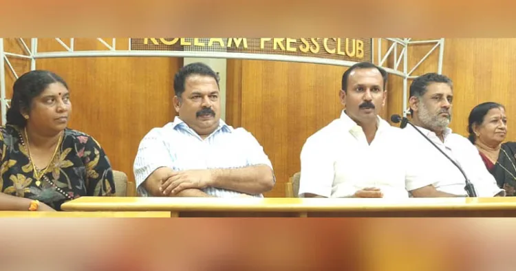 കൊല്ലം പ്രസ്‌ക്ലബ്ബില്‍ ബിജെപി സംസ്ഥാന ഉപാധ്യക്ഷന്‍ ഷോണ്‍ ജോര്‍ജ് മാധ്യമപ്രവര്‍ത്തകരോട് സംസാരിക്കുന്നു