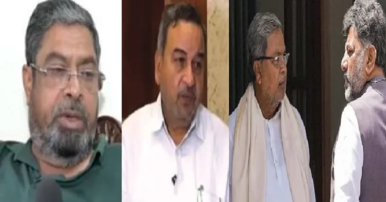 നസീര്‍ അഹമ്മദ് (ഇടത്ത്) കെ അബ്ദുള്‍ ജബ്ബാര്‍ (നടുവില്‍) സിദ്ദരാമയ്യയും ഡി.കെ. ശിവകുമാറും (വലത്ത്)