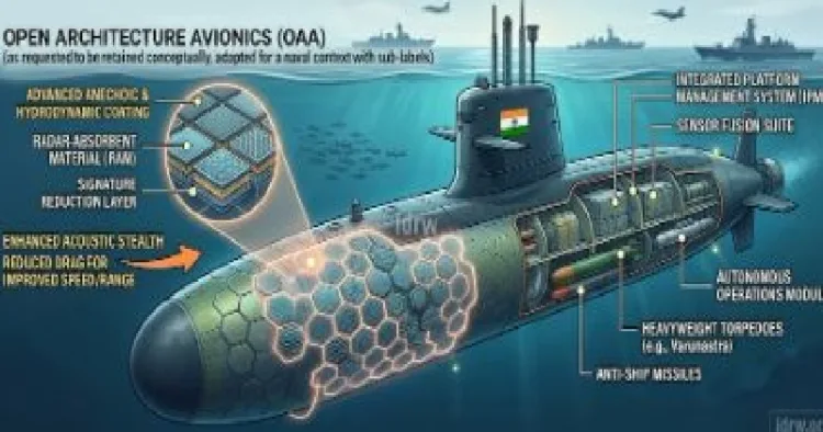 കടലില്‍ യാത്ര ചെയ്യുമ്പോള്‍ ശബ്ദവീചികള്‍ പുറപ്പെടുവിക്കാതിരിക്കാന്‍ കപ്പലിന്‍റെ ബോഡി റബ്ബര്‍ ടൈലില്‍ പൊതിയുന്ന എഞ്ചിനീയറിംഗ് സാങ്കേതിക വിദ്യ കൈവരിച്ച് ഇന്ത്യ