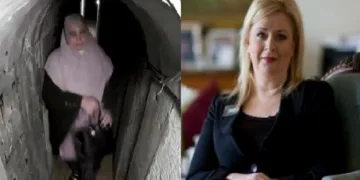 യാഹ്യ സിന്‍വറിന്‍റെ ഭാര്യ 30 ലക്ഷം രൂപയുടെ ബാഗുമായി ഒരു ടണലിനുള്ളില്‍ ഒളിവില്‍ കഴിയുമ്പോള്‍ (ഇടത്ത്) യാസര്‍ അരാഫത്തിന്‍റെ ഭാര്യ സഹ് വ അരാഫത്ത് (വലത്ത്)